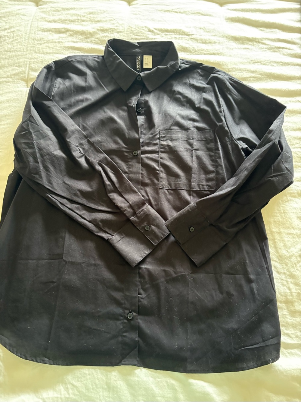 H&M Black Women’s Long-Sleeve Button-Down Shirt